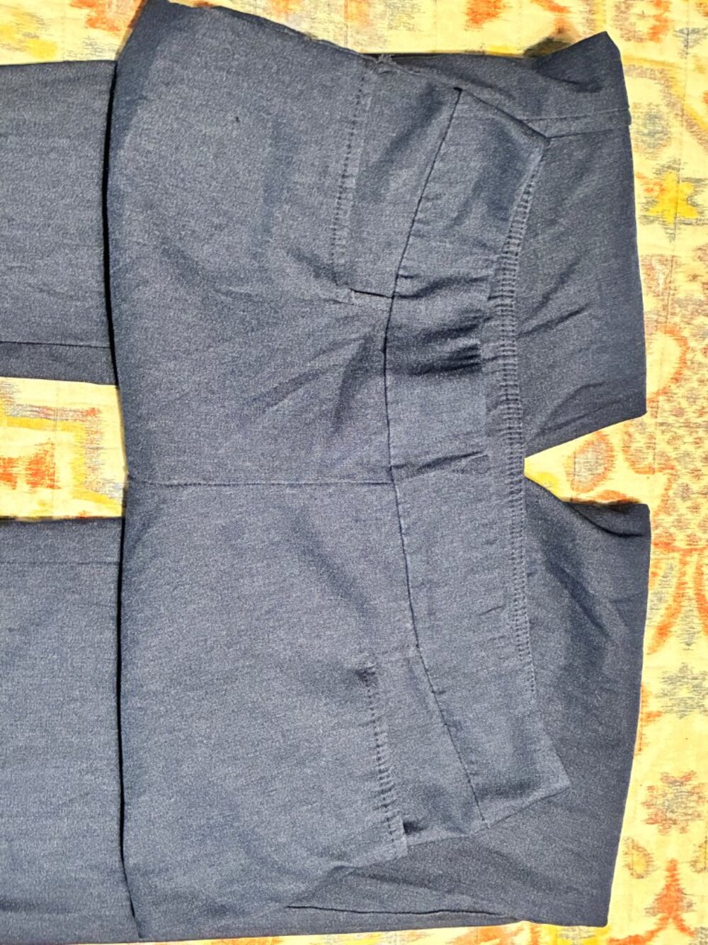 Time And Tru Women's Straight Leg Pull-On Mid-Rise Navy Blue Dress Pants Size 8 - Picture 4 of 4
